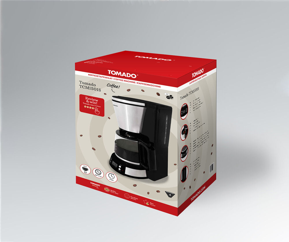 rand recept Samenpersen Koffiezetapparaat TCM1501S met timerfunctie van Tomado